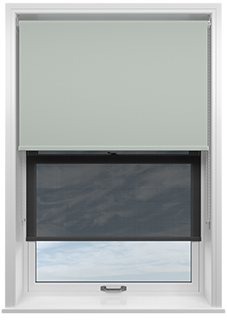 Rimini (Blackout), Grey & Optima Black - Double Roller Blind
